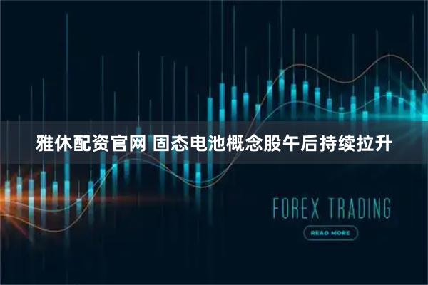 雅休配资官网 固态电池概念股午后持续拉升